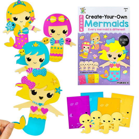 VKPI mermaid craft kit with cardboard patterns inspires imaginative play