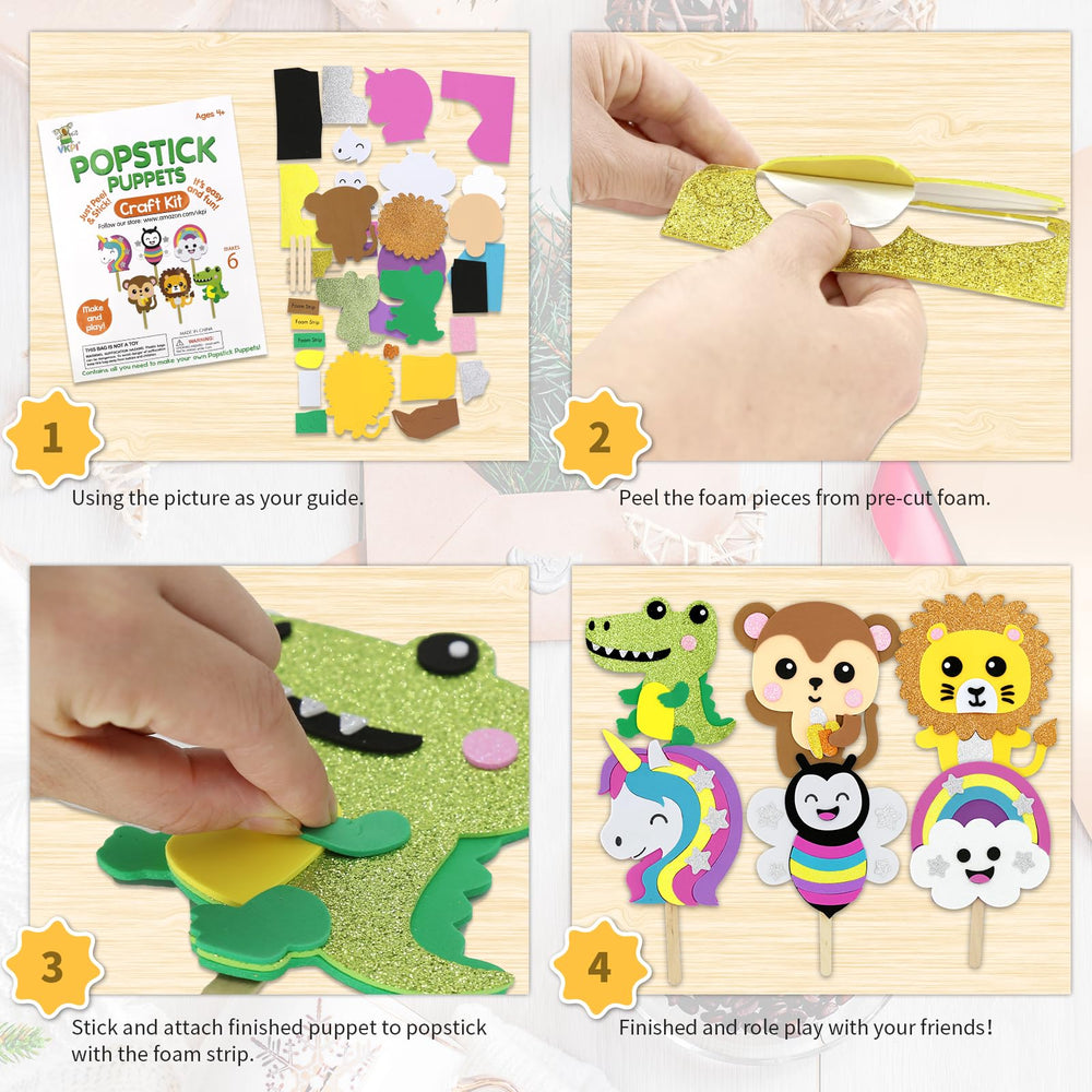 VKPI Foam shapes set for puppets with self-adhesive pieces for mess-free crafting