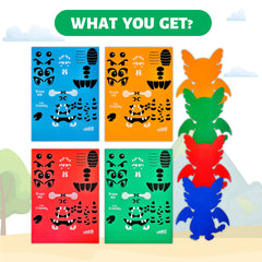 VKPI sticker cardboards with cut patterns invite easy, mess-free crafting for preschoolers.