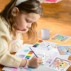 Tear-off paint palette feature shown, simple clean-up after art.