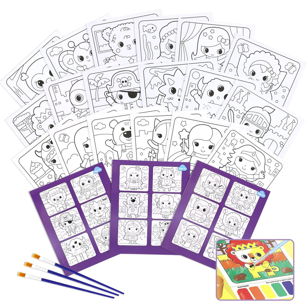 VKPI watercolor activity books cover, kid-friendly art kit for creative play.