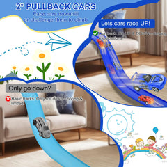 Vlkslasy portable roll-up track designed for travel.