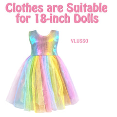 VLUSSO 18inch doll clothes set with bright colors for easy changes