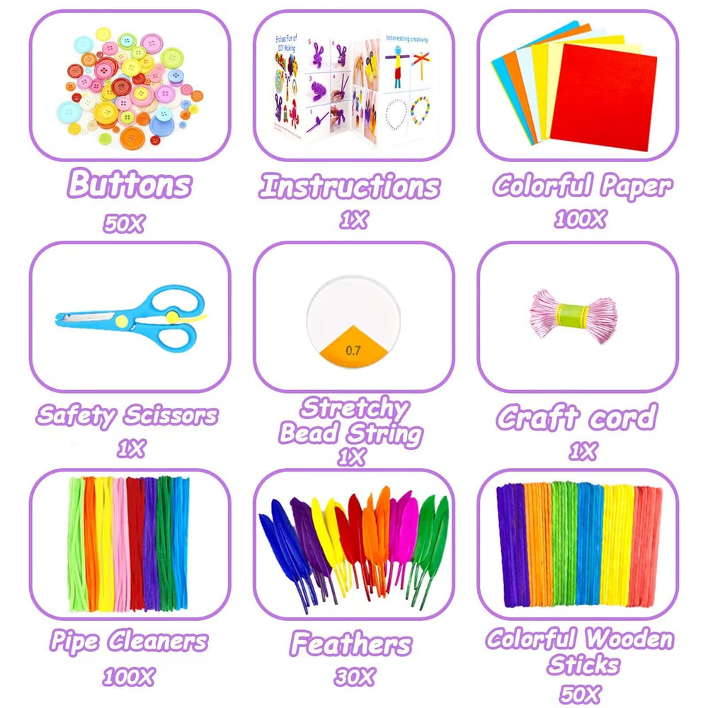 VLUSSO kids crafting session showing children creating decorative pieces and boosting imagination.