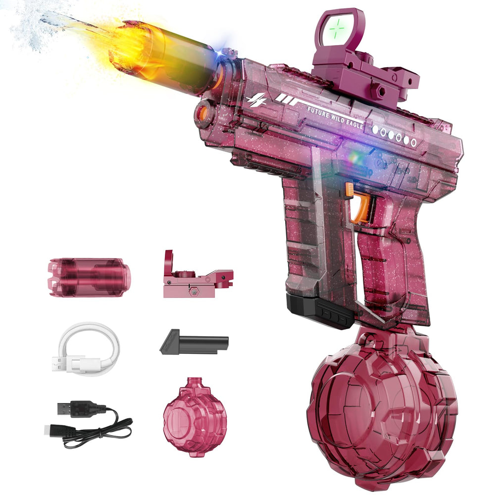 Vmiya electric water gun pink red with light-up muzzle for vibrant outdoor battles.