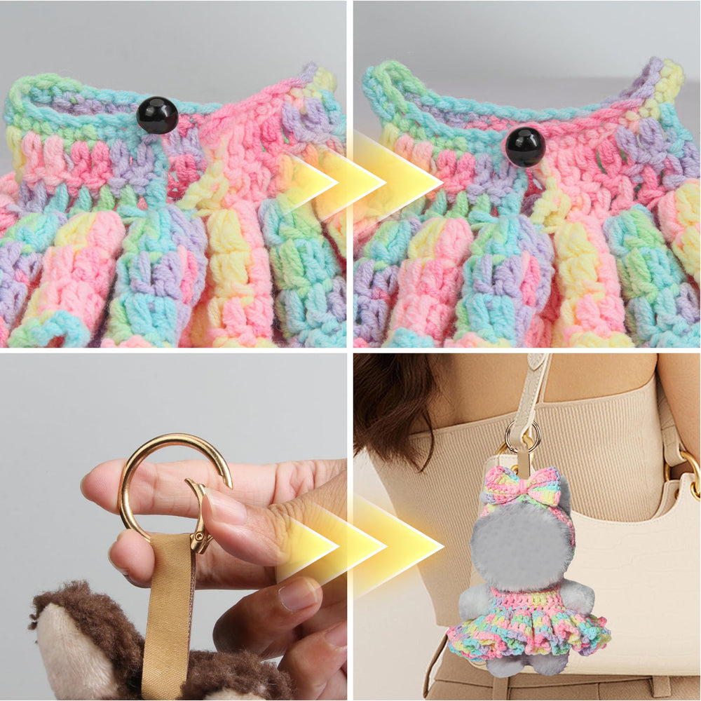 Voccim crochet texture showcases warmth and craftsmanship in 17cm doll accessories