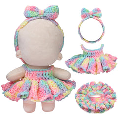 Voccim doll clothes halter dress and headband in iridescence for 17cm playtime