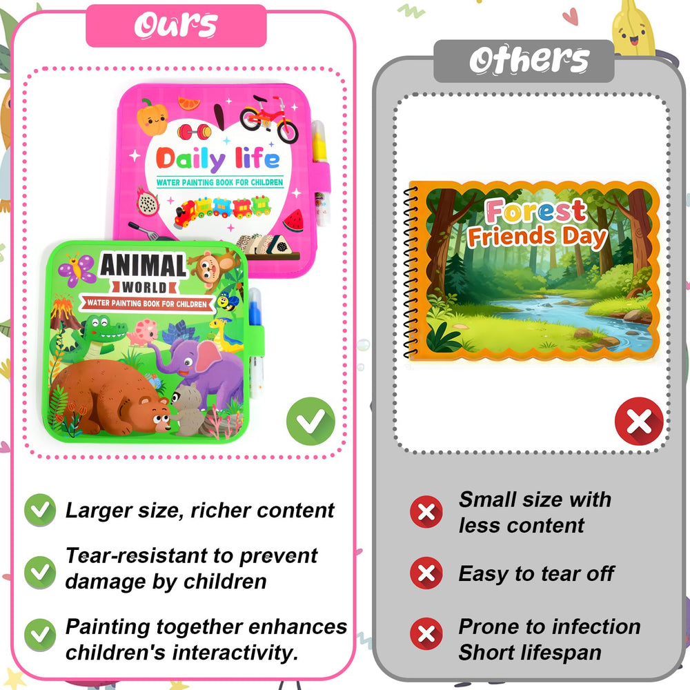 Vodolo reusable pages water coloring promote repeated painting without waste.