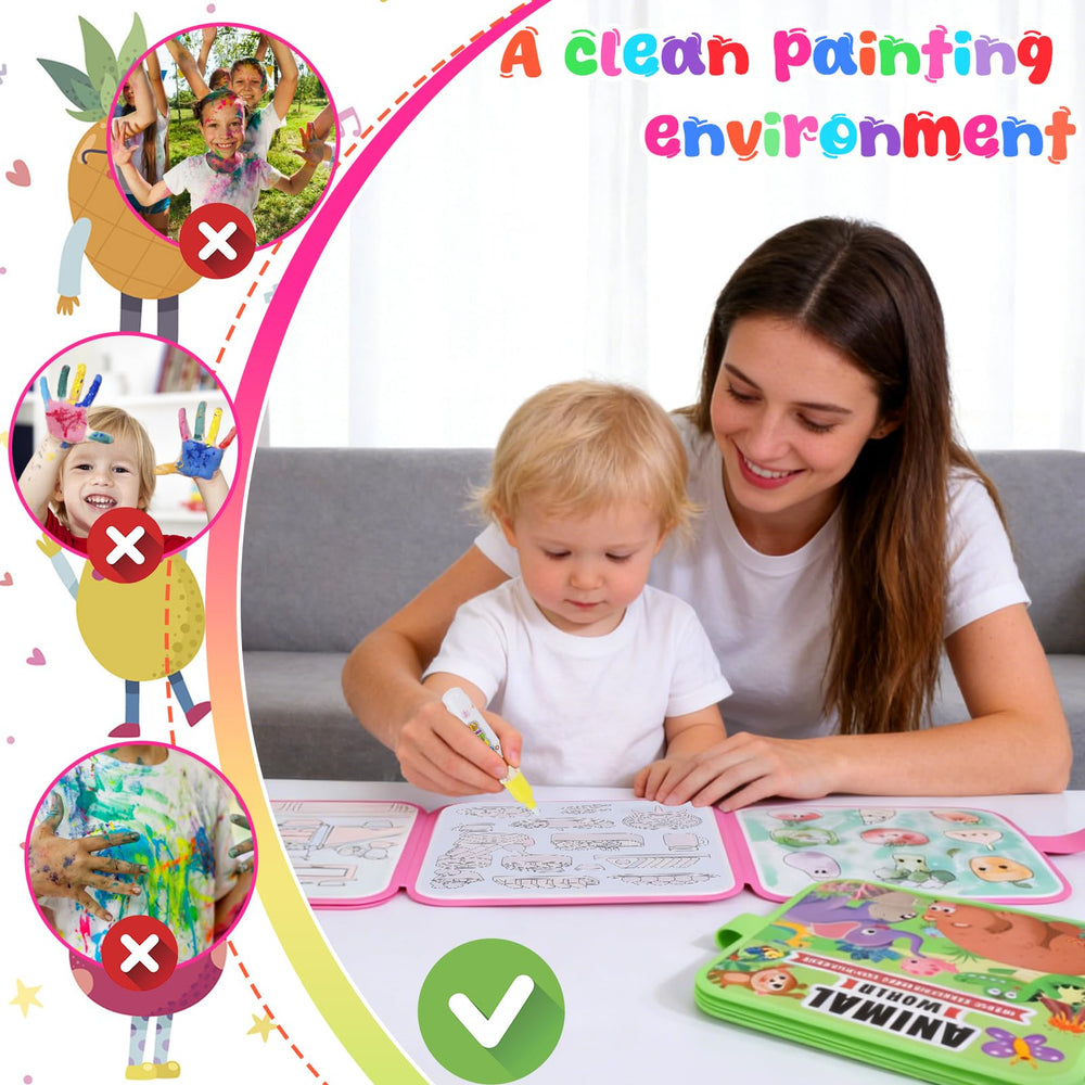 Vodolo toddler art travel activity supports on-the-go creativity with water-based coloring.