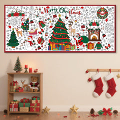 VOGUSON Christmas coloring banner great for party decor and collaborative art.