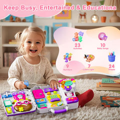 VOILBTOY Busy Board offers musical interactions to engage toddlers.