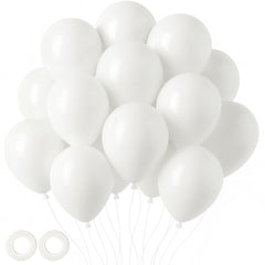 Voircoloria 105pcs white balloons 12inch for festive birthday decor.