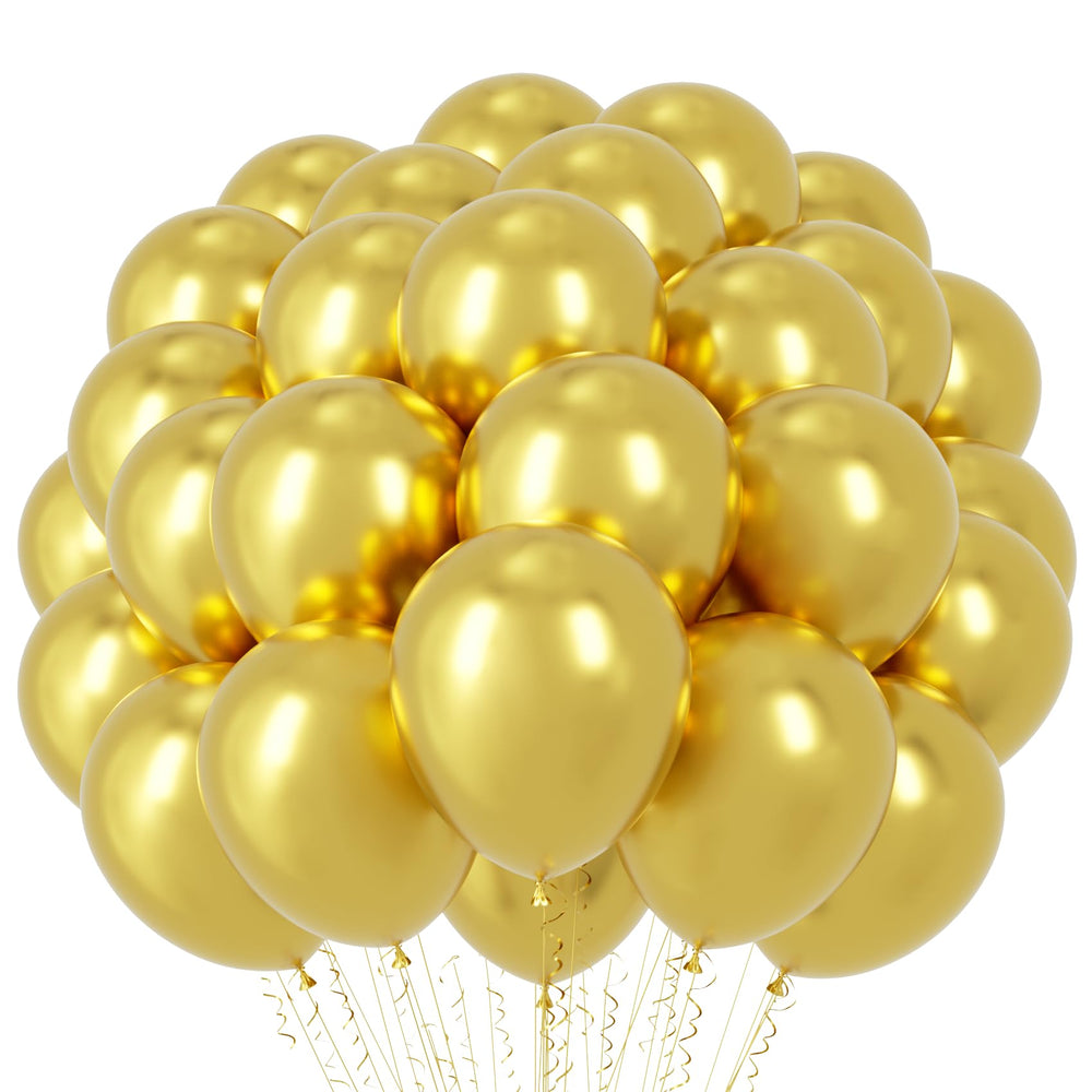 Voircoloria metallic gold balloons 66-pack ready for elegant celebrations and big events