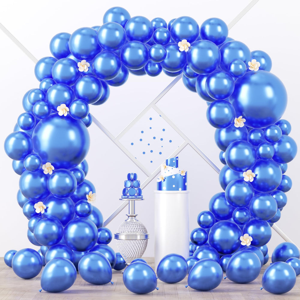Voircoloria Metcllic blue 18-inch balloon accent creates a dramatic focal point for celebrations.
