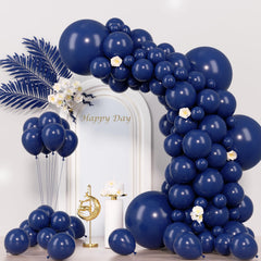 Voircoloria navy blue 5-inch balloons for quick, vibrant party accents and easy pairing with larger sizes.