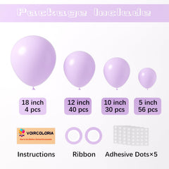 Voircoloria pastel purple balloons in 12-inch size for layered garland effects.