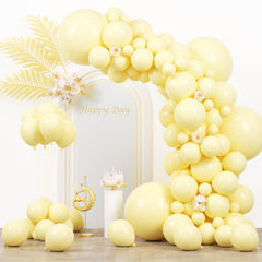 Voircoloria pastel yellow 5-inch balloons for party decor, easy setup and versatile accents