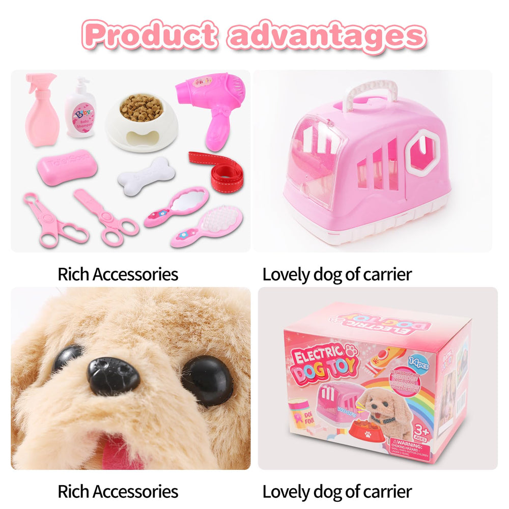 Volmop plush puppy care scenario for hands-on grooming play.