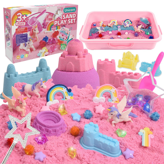 Volmop unicorn sensory bin with sandbox for imaginative play
