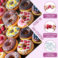 VOLUVOLU donut puzzle back labeled A-H to simplify assembly guidance.