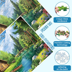 VOLUVOLU mesh bag helps store pieces neatly while building this puzzle.