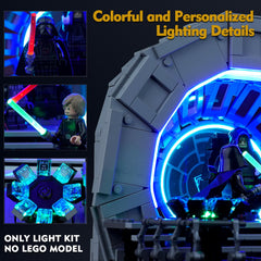 VONADO ice-blue strip light adds vivid illumination to the Lego diorama.