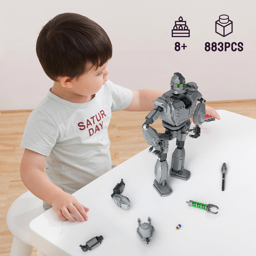 VONADO Iron Robot tall display at thirteen point four inches adds shelf presence.