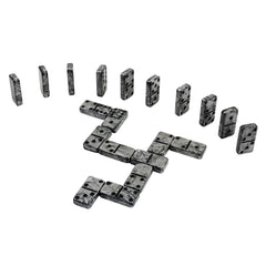 Storage box keeps dominoes organized and travel-ready.