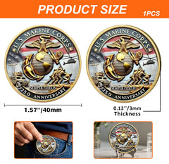 Vozekrod USMC coin close-up with matte finish highlights craftsmanship
