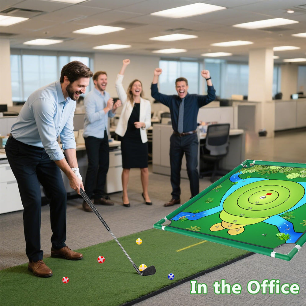 VQRZG Golf Chipping Game on the beach offers portable entertainment.