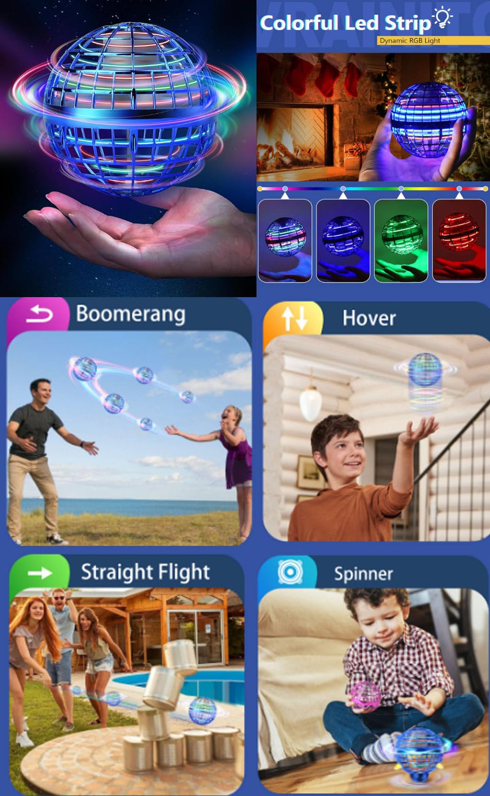 Vrainito Flying Orb Ball 2025 upgrade launch with easy hand throw for instant fun