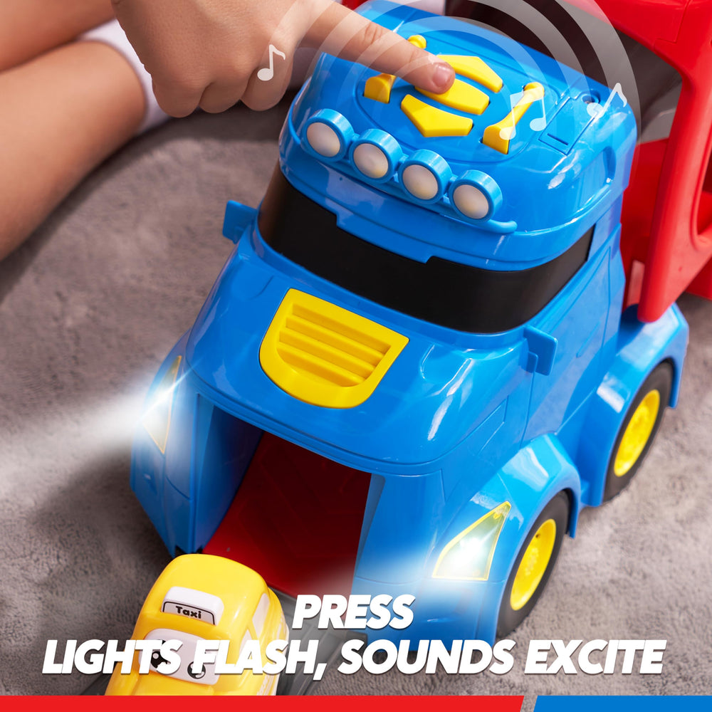 Vroomix 3-layer open-top-front-rear design for versatile play.