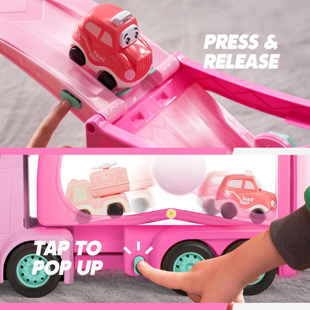 Vroomix extendable swaying head truck for adjustable play angles