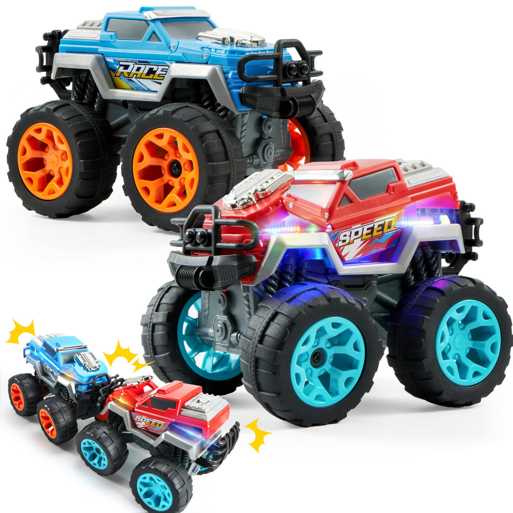 Vroomix Jova two-pack smash-bump trucks for toddler play and safe crash fun