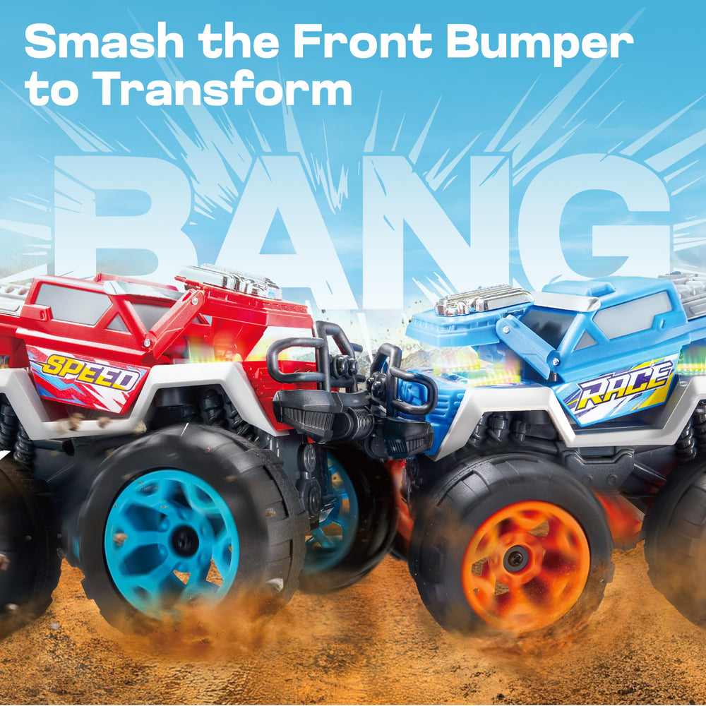 Vroomix Jova trucks with crash sounds and flashing lights for immersive playtime