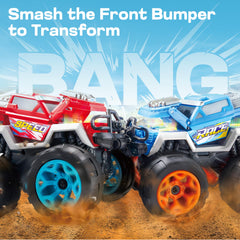 Vroomix Jova trucks with crash sounds and flashing lights for immersive playtime