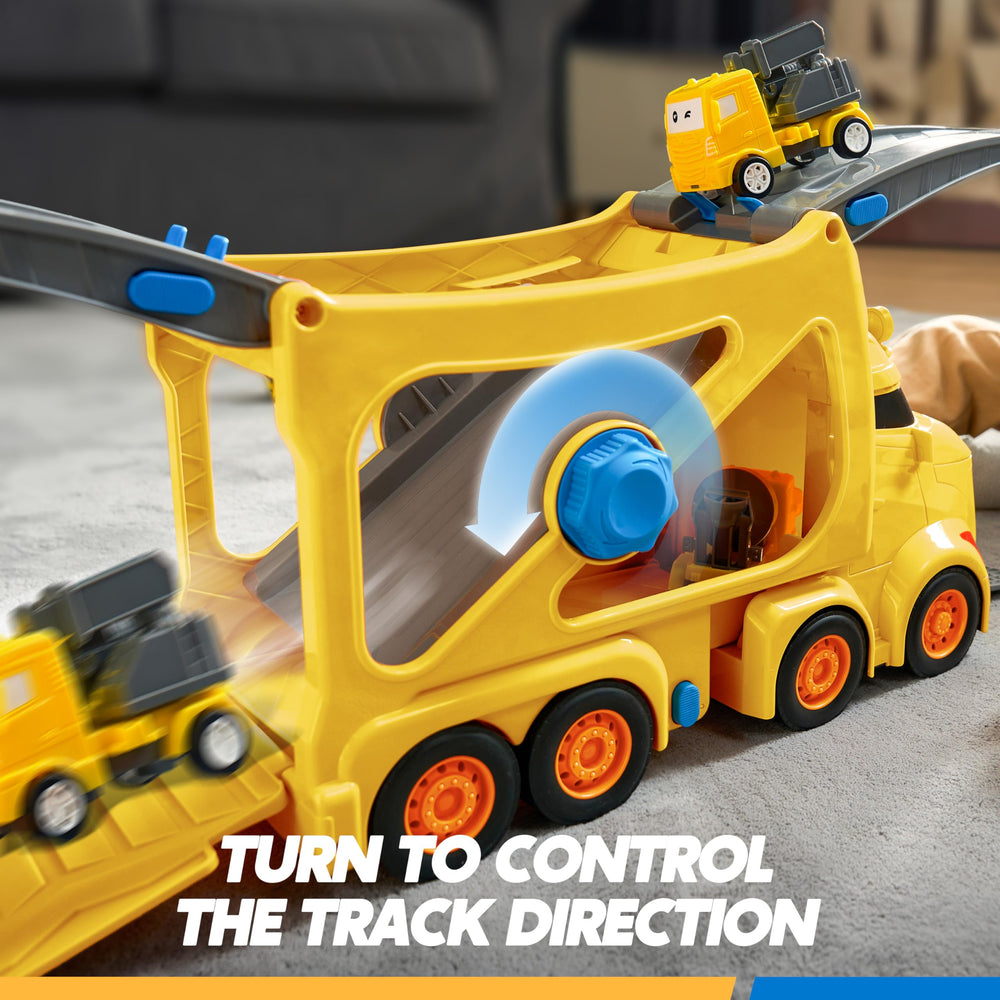 Vroomix no-divider storage design keeps small cars organized after play.