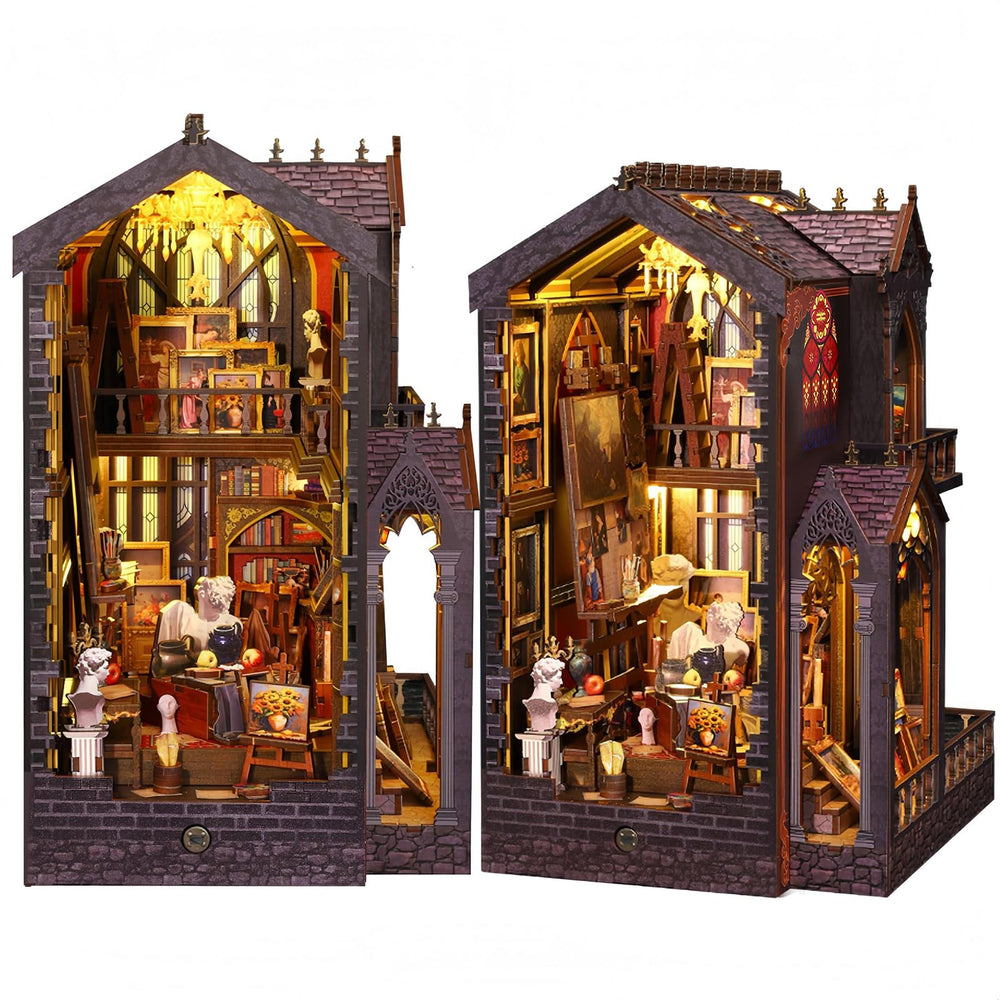 Vruelia Booknooks Art Studio Kit gray on display, inspiring creative home deco.