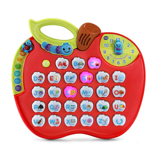 VTech ABC Learning Apple red front view with 26 light-up letter buttons for phonics practice
