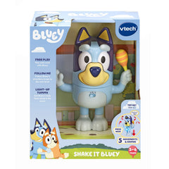 VTech Bluey Shake It Bluey body-parts action builds rhythm through guided movements.