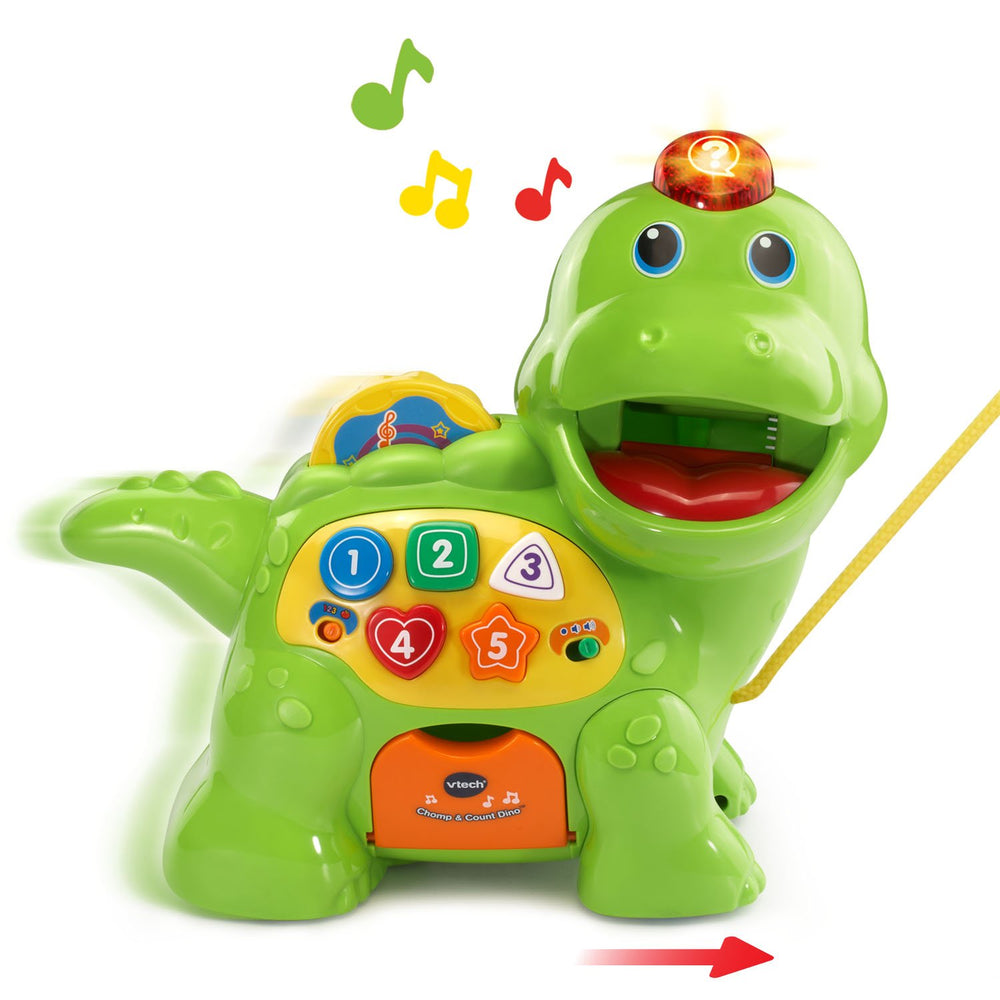 VTech Chomp and Count Dino spinning disc plays sing-alongs for fun