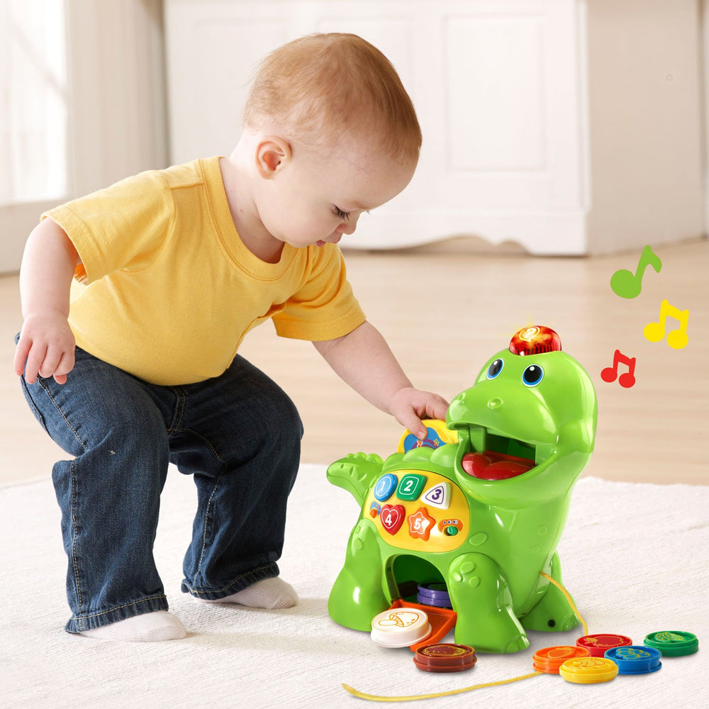 VTech Chomp and Count Dino volume control helps adjust playtime