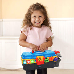 VTech Drill and Learn Toolbox screws to complete pretend repairs
