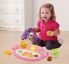 VTech Pretty Party Playset cups click into place, teaching shapes and sharing with friends.