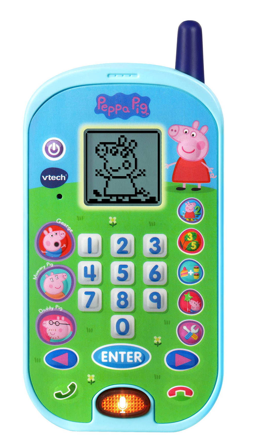 VTech Peppa Pig Lets Chat Phone front view encourages imaginative play