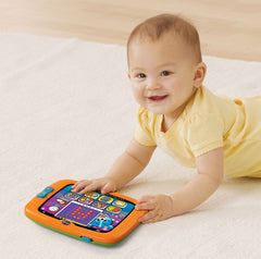 VTech Smart Cub Cody interaction as child taps to greet.
