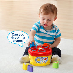 VTech Sort and Discover Drum yellow flashing light attracts baby's attention