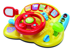 VTech Turn and Learn Driver yellow horn triggers road-safety sounds and engaging melodies