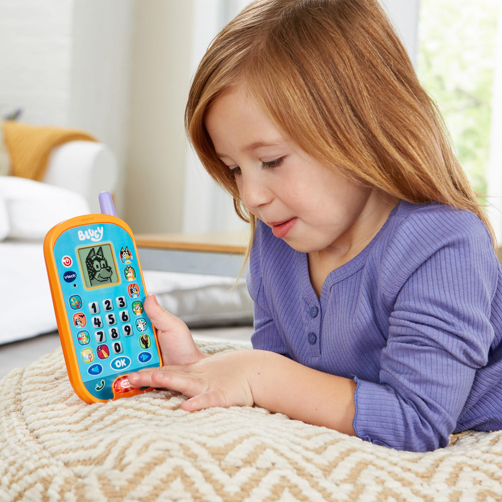 VTech Bluey learning mobile keypad helps with number recognition and dexterity.