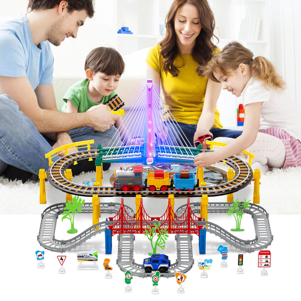 Vunrahsg electric train set safe material provides worry-free hands-on play